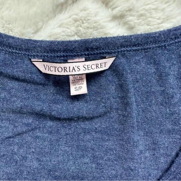 Victoria’s Secret | Heather Blue “Namaste in Bed” Tank Top | Size Small - Picture 6 of 8